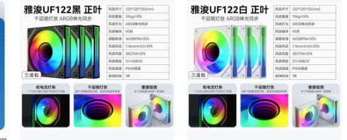 雅浚 UF122 积木无限镜风扇 黑-白*7